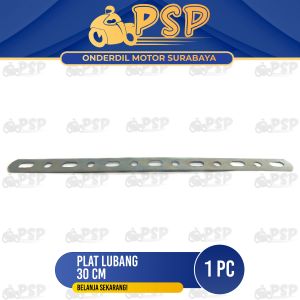 Plat Lubang 30 CM - Panjang 30 cm Tebal 11 mm Bracket Breket Plat Besi Lubang Modifikasi Serbaguna