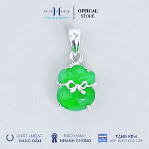 Mặt Dây Chuyền Bạc Hình Tỳ Hưu Đá Xanh Ngọc Nhỏ Nhắn Xinh Xắn - Vàng Bạc Duy Hiển