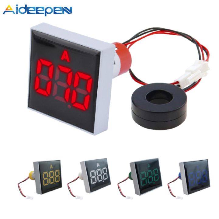 Aideepen 50MM Square LED Digital Ammeter 0-100A Current Tester Suitable ...