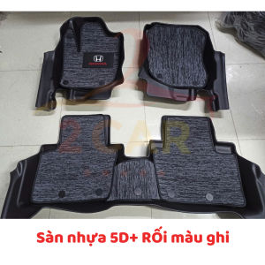 Thảm lót sàn NHỰA 5D xe Honda City 2015- 2023 2024 đúc nguyên khối - 3 tấm/bộ dễ vệ sinh lau rửa