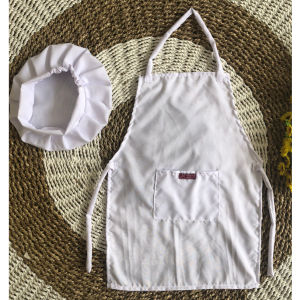 Celemek Anak Dan Topi KOKI SET | Celemek Masak Apron | Celemek anak apron kids plus topi