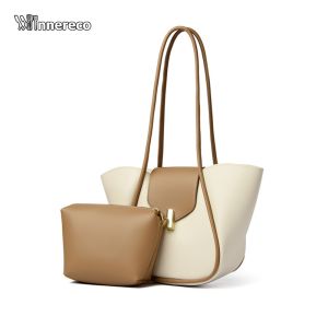 Spacious PU Leather Crossbody Bag for Women Fashionable Large Shoulder Bag for School and Daily Use