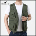 FUGUINIAO Men's Vest Jacket Multi-pocket Photographer Mesh Outdoor Tactical Outfit for Fishing. 