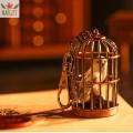MARGETT Alloy Owl Birdcage Keychain Bird Cage Miniature Hedwig Car Key Chain Creative Vintage Cute Animals Pendant Women Men. 
