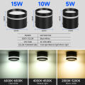 LED Spotlight For Ceiling Tri Color  Spotlight 7W 10W 15W Spot Lights Led Downlight 220V Track Lamp 3 lighting colors Led Ceiling Fixture For Living Room Bedroom Home Lighting. 