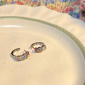 076] S925 2023 new color zircon earrings