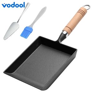 Non Stick Egg Pan Versatile Frying Pan with Oil Brush And Shovel Omelette Pan Egg Yaki Fry Pan for Camping Picnic