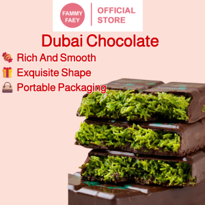 【FAMMY FAEY 】Internet Celebrity Dubai Chocolate Pistachio Paste Chocolate Cocoa Butter Substitute Shortbread Threads Internet Celebrity Snacks网红迪拜巧克力