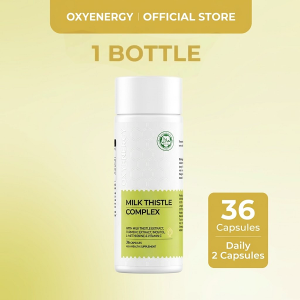 OXYENERGY Milk Thistle Liver Detox - 80% Silymarin & Curcumin for Liver Repair Fat Metabolism & Immunity (Halal)
