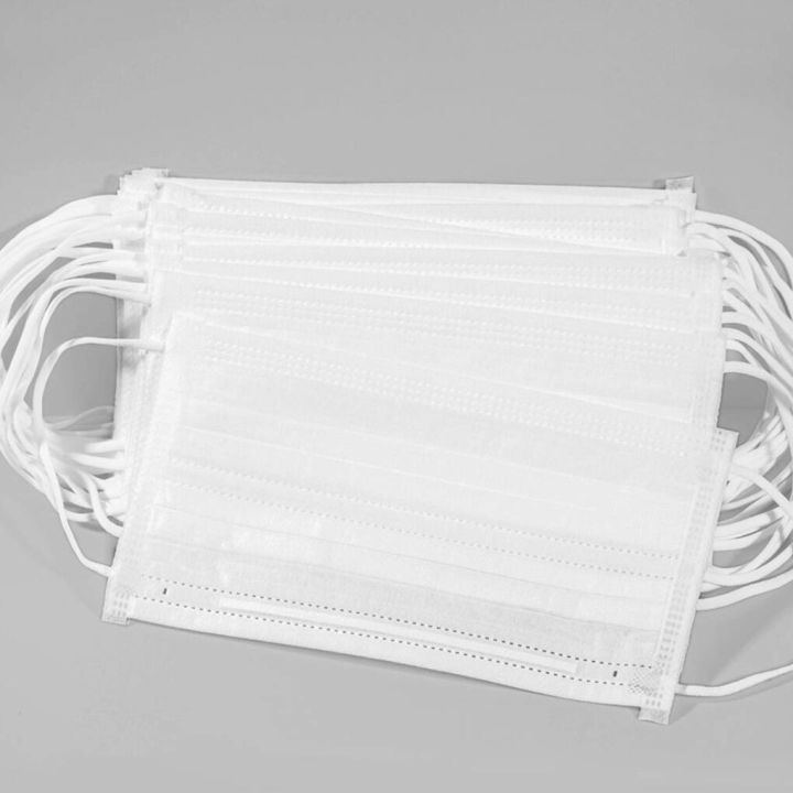 Disposable Face Mask White Anti Dust 3 Layer Mouth Face Protective