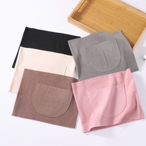 BQGRBT ความยืดหยุ่นสูง เข็มขัดพยุงเอวระบายความร้อน ไร้รอย อบอุ่นและอบอุ่น เข็มขัดพยุงเอวส่วนล่าง ป้องกันเอวและหน้าท้อง สะดวกสบายสบายๆ ที่อุ่นเอวขนแกะ ชายหญิง