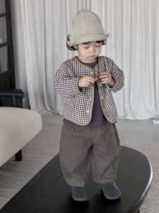 Childrens spring plaid coat 2026 Korean-style childrens clothing baby clothes spring outfits boys spring suits