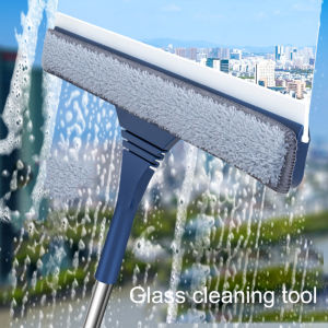 Telescopic Long Handle Window Squeegee Wiper Cleaning Tool 2 in 1 Window Mesh Screen Brush Window Cleaner Magic Broom Wiper