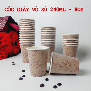 50 cốc giấy 240ml - 8oz nâu cafe NHẬP KHẨU HÀN QUỐC