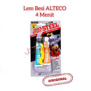 Lem Besi ALTECO 2 Ton Quick Epoxy Steel 56.7 g ORIGINAL   | Kecepatan pengeringan 4 menit   | Kuat dan tahan lama   | Penggunaan untuk perekat logam   | Paket lengkap dengan dua tabung lem