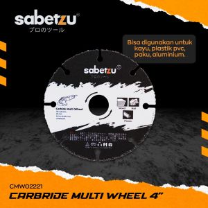 Sabetzu Mata Gerinda Multi Carbide Cutting Wheel 4" Potong Kayu Paku - Diamond Blade Mata Potong Kayu Aluminium Besi Hollow Plat Paku - Mata Potong Gerinda Tangan 4" - Mata Potong Multi Material Heavy Duty - Mata Gurinda Tungsten Carbide Multi Wheel