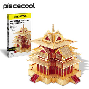 Piececool 3D  Puzzles for Adults High Quality Metal The Watchtower of Forbidden City Building Model Kit DIY Jigsaw Puzzle for Kids New Year Birthday Gifts