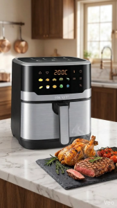 EDENS 7.5L Air Fryer Non Stick Coating Visual Window Stainless Steel Smart Touch Screen Multifunction Oil Free Fryer Penggoreng Udara  - Fulfilled by Edens