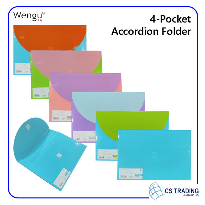 Wengu 4-Pocket Wengu A4 Accordion File Folder | Lazada