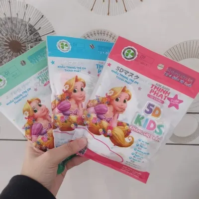 COMBO 50 Khẩu trang 5D kids Thịnh Phát dành cho bé 2- 8 tuổi Túi 10 cái