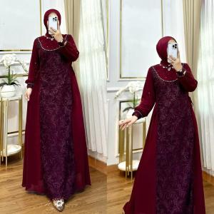 NEW - ERINA DRESS CERUTY MIX BRUKAT PAYET KONDANGAN GAMIS BRUKAT GAUN TERBARU 2024
