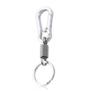 3 cái lò xo có thể thu vào chìa khóa dây chuyền bằng thép không gỉ Khóa Bầu Carabiner Keychain thắt lưng eo Clip chống mất Khóa treo