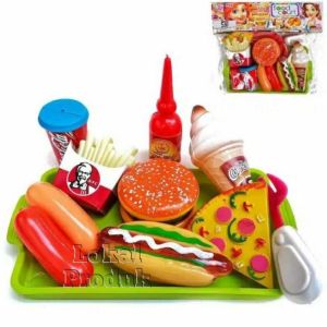 Mainan Anak Perempuan Masak Masakan KFC Fast Food Satu Set Kantong KS 67 Mainan Peran Anak Masak Makanan Food Court Mainan Restoran Keliling Murah | Makanan Cepat Saji Mainan Anak Nampan Makanan Junk Food Burger Sosis Hotdog Pizza kentang Ice cream