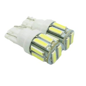 ไฟหรี่หน้า ไฟเลี้ยว ไฟส่องป้ายทะเบียน ไฟเก๋ง (เฉพาะรุ่น) มอเตอร์ไซค์ รถยนต์ ขั้วเสียบเล็ก T10-7020-10LED 12v ใส่ได้ทั้งรถยนต์ รถจักรยานยนต์ 1คู่