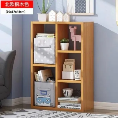 Kệ Gỗ Góc Ngủ Giác 4 Tầng 2 Màu và Kệ Sách 5 Ngăn HD-049 (30x17x48cm). LMS