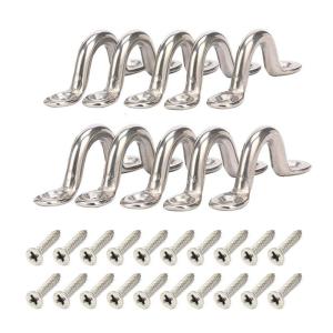 8pcs/10pcs Stainless Steel Tie Down Eye Straps Marine Top Pad Eye Tie Down Anchors Point for Kayak Canoe Rigging