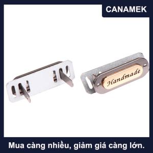 【CANAMEK】 2 cái nhãn kim loại thủ công thẻ hình bầu dục cho quần áo Quần jean túi giày đồ thủ công tự làm