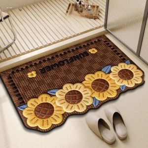 MIRELAE 4060cm Thảm trải sàn họa tiết hoa cổ điển Hoa hồng/Hoa hướng dương Mềm mại Thảm phòng tắm Bền bỉ Hấp thụ nước Thảm trải sàn Trà phòng khách