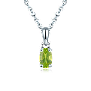 Citrine 925 Silver Pendant Oval 6x4mm Real Yellow Gemstone Solid 925 Sterling Silver Chain Fine Simple Jewelry for Women