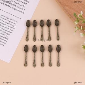 [COD] yixiayun 10PCS/set Vintage Mini Cutlery Spoon Dollhouse Miniatures Tableware Toy