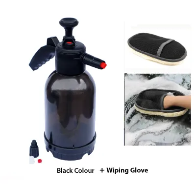 Foam Bubble Bottle Sprayer 2L PP Car Wash Soap Foam Generate Pressure Sprayer Wide Angle Gardening Sprayer with Glove Wiping Selection