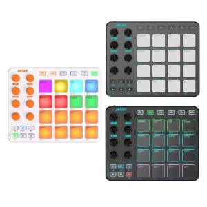 Q84C Portable MIDI Pad Controller Backlight & Low Latency Sensitive Pads for Electronic and Performance Flexibility