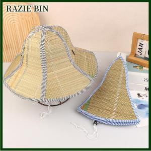 RAZIE BIN Chinese Bamboo Rattan Hats Retro Handmade Weave Straw Hat Tourism Rain Dance Props Cone Fishing Sunshade Fisherman Hat