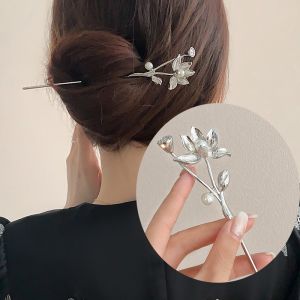 Coiled Hair Antique High-End Simple Modern Design New Chinese Lotus Hairpin Hair Style Headdress Accessories