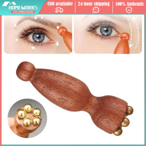 Professional Lotus Seedpod Beauty Brass & Rosewood Facial Gua Sha Tool Eye Relaxation Spot Meridians Acupoint Massage Handheld