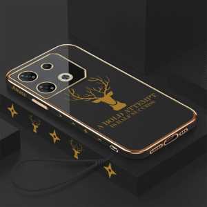SoftCase Infinix Hot 40 / 40 Pro / Note 30 / Note 30 Pro / Zero 30 4G / Smart 8 / 8 Pro / HOt 40i / hot 30 / 30i / gt 10 pro  Silicone Softcase Plating Deer
