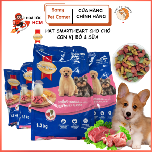 Hạt SmartHeart Puppy Beef & Milk Flavor 1.3kg - thức ăn hạt vị bò & sữa hạt cho chó con | Hạt cho chó con | Thức ăn cho chó con