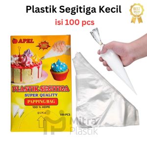 Plastik Segitiga Kecil 100 pcs APEL Piping Papping Bag Segi Tiga Spuit