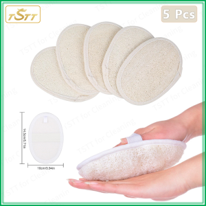 5pcs Natural Loofah Sponge Face Body Bath Shower Brush Exfoliating Facial Washing Pads Male Female Face Cleaning Brush Loofah Sponge Pad