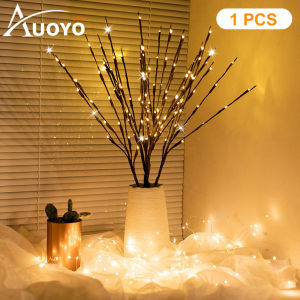 Auoyo đèn led pháo hoa Đèn Nhánh Cây Đèn Giáng Sinh Đèn LED Mô Phỏng Cành Liễu Bình Hoa Cao Tự Nhiên Đèn Cành Liễu Đèn Siêu Sáng Để Trang Trí Nhà Cửa