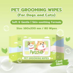 Petcho ทิชชู่เปียก ผ้าเปียกแมว ผ้าเปียกหมา ผ้าเช็ดทำความสะอาดสัตว์เลี้ยง กลิ่นหอมๆ นุ่มและอ่อนโยน ไม่มีแอลกอฮอล์