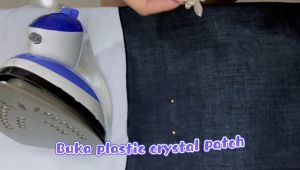 [1pcs] Iron on Exclusive Glass Crystal Patch Manik Tampal Diamond Chunky Beads Manik Baju Nikah DIY Kod 130