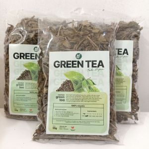 Daun Teh Hijau Kering Premium Isi 55 gram Curah Teh Hijau Kering Teh Pucuk Tradisional Alami Asli Tanpa Campuran
