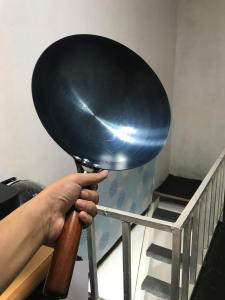 Wajan Baja gagang Jumbo Seasoning Kuali gagang kayu Nasi Wok Kitchenware