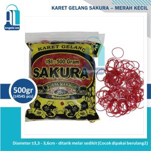 Grosir Karet Gelang Merah Sakura 11mm 500 Gr ikat uang duit barang plastik dapur