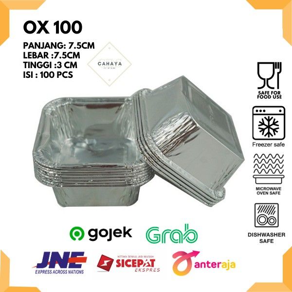 ALUMUNIUM FOIL CUP OX 100 ALUMUNIUM FOIL TRAY KOTAK ALUMUNIUM